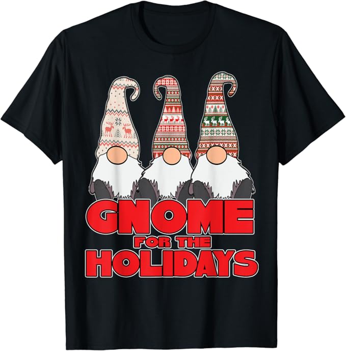 3 Nordic Gnomes Gnome for The Holidays Christmas TShirt